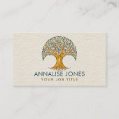 Levensboom - Yggdrasil - Marmer- en goudbladeren Visitekaartje (Voorkant)