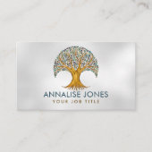 Levensboom - Yggdrasil - Marmer- en goudbladeren Visitekaartje (Voorkant)