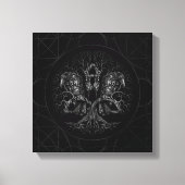 Levensboom - Yggdrasil met ravens Canvas Afdruk (Voorkant)