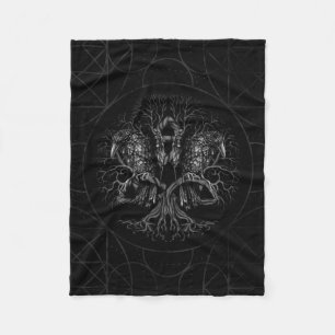 Levensboom - Yggdrasil met ravens Fleece Deken