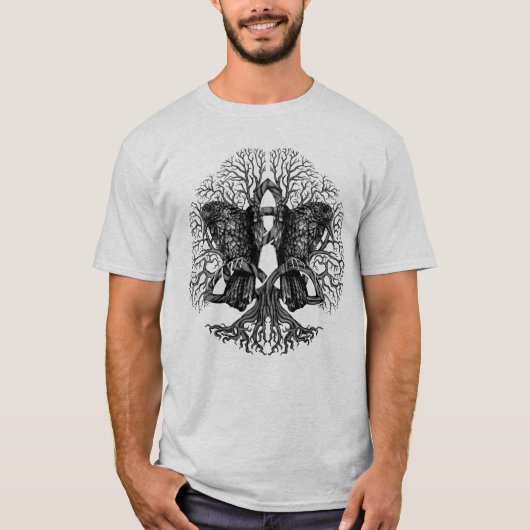 Levensboom - Yggdrasil met ravens T-shirt (Voorkant)