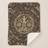 Levensboom - Yggdrasil met Trinity Knot Sherpa Deken (Voorkant)
