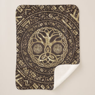 Levensboom - Yggdrasil met Trinity Knot Sherpa Deken