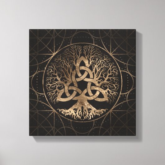 Levensboom - Yggdrasil met Triquetra Canvas Afdruk (Voorkant)