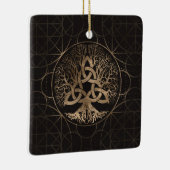 Levensboom - Yggdrasil met Triquetra Keramisch Ornament (Rechts)