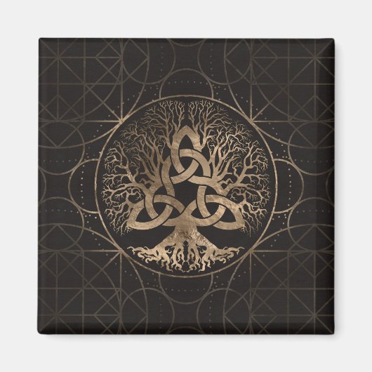 Levensboom - Yggdrasil met Triquetra Magneet (Voorkant)