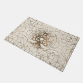 Levensboom - Yggdrasil met Triquetra Pastel Gold Deurmat (Schuin)