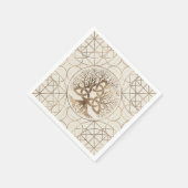 Levensboom - Yggdrasil met Triquetra Pastel Gold Servet (Hoek)