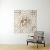 Levensboom - Yggdrasil met Triquetra Pastel Gold Wandkleed (In Situ (horizontaal))