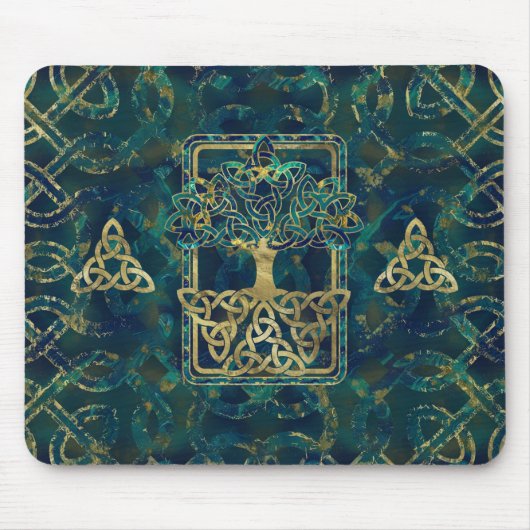 Levensboom - Yggdrasil met Triquetra-symbolen Muismat (Voorkant)