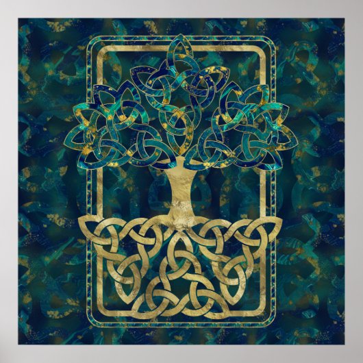 Levensboom - Yggdrasil met Triquetra-symbolen Poster (Voorkant)