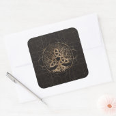 Levensboom - Yggdrasil met Triquetra Vierkante Sticker (Envelop)