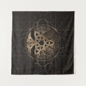 Levensboom - Yggdrasil met Triquetra Wandkleed (Voorkant (horizontaal))