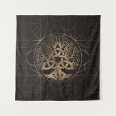 Levensboom - Yggdrasil met Triquetra Wandkleed (Voorkant)