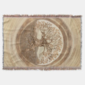 Levensboom - Yggdrasil Pastel Gold Deken (Voorkant)