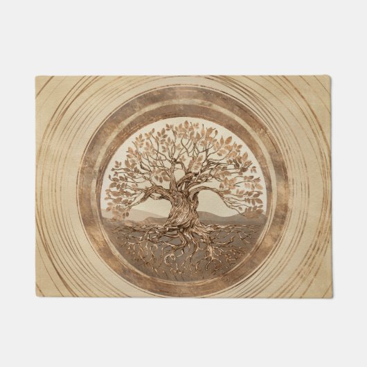 Levensboom - Yggdrasil Pastel Gold Deurmat (Voorkant)