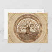 Levensboom - Yggdrasil Pastel Gold Feestdagenkaart (Voorkant / Achterkant)