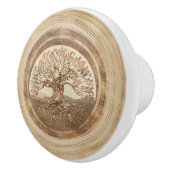 Levensboom - Yggdrasil Pastel Gold Keramische Knop (Rechts)