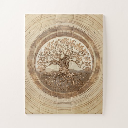 Levensboom - Yggdrasil Pastel Gold Legpuzzel (Verticaal)