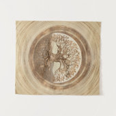 Levensboom - Yggdrasil Pastel Gold Wandkleed (Voorkant (horizontaal))