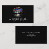 Levensboom - Yggdrasil - Pearl - kleurrijke blader Visitekaartje (Voorkant / Achterkant)