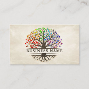 Levensboom - Yggdrasil - Regenboogbladeren Visitekaartje