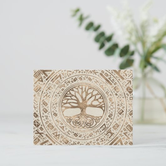 Levensboom - Yggdrasil Runic Pattern Briefkaart (Staand voorkant)