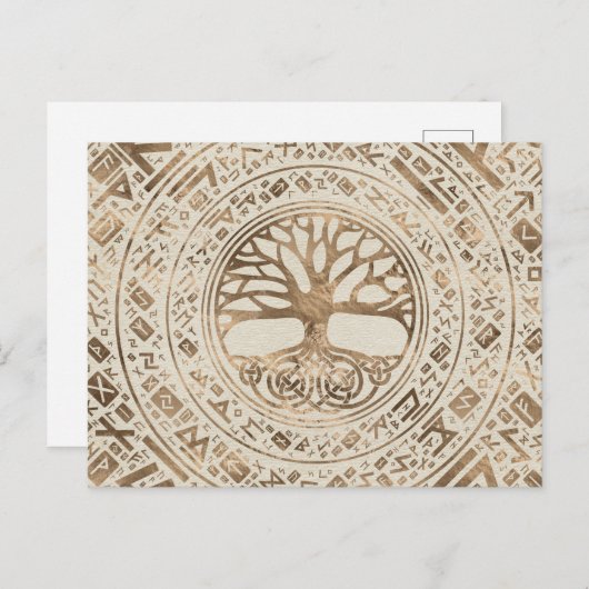 Levensboom - Yggdrasil Runic Pattern Briefkaart (Voorkant / Achterkant)