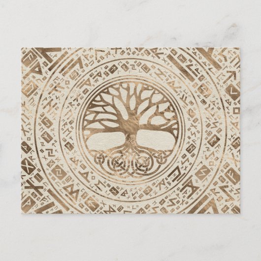 Levensboom - Yggdrasil Runic Pattern Briefkaart (Voorkant)