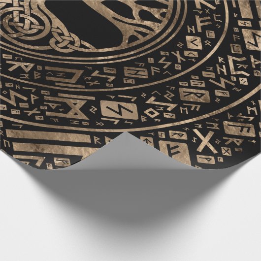 Levensboom - Yggdrasil Runic Pattern Cadeaupapier (Hoek)