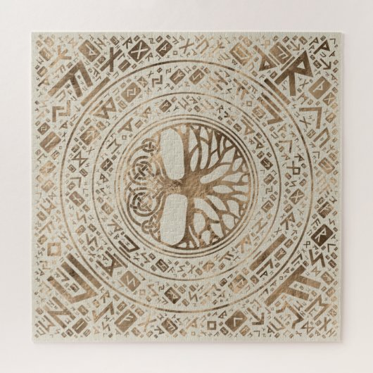 Levensboom - Yggdrasil Runic Pattern Legpuzzel (Horizontaal)