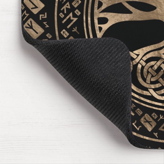 Levensboom - Yggdrasil Runic Pattern Muismat (Hoek)