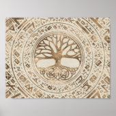 Levensboom - Yggdrasil Runic Pattern Poster (Voorkant)