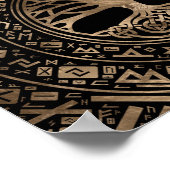 Levensboom - Yggdrasil Runic Pattern Poster (Hoek)