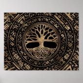 Levensboom - Yggdrasil Runic Pattern Poster (Voorkant)