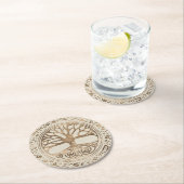 Levensboom - Yggdrasil Runic Pattern Ronde Kartonnen Onderzetter (Insitu)