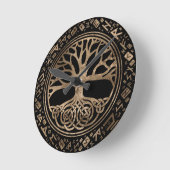 Levensboom - Yggdrasil Runic Pattern Ronde Klok (Hoek)
