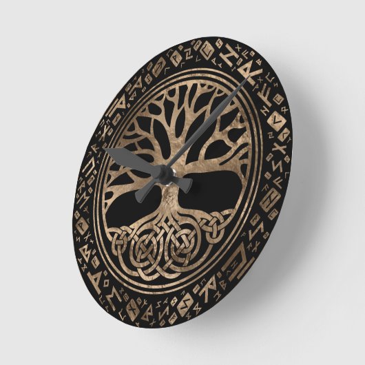 Levensboom - Yggdrasil Runic Pattern Ronde Klok (Hoek)