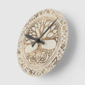 Levensboom - Yggdrasil Runic Pattern Ronde Klok (Hoek)