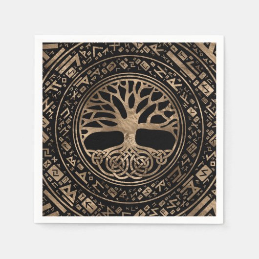 Levensboom - Yggdrasil Runic Pattern Servet (Voorkant)