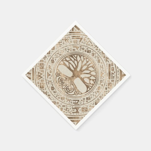 Levensboom - Yggdrasil Runic Pattern Servet (Hoek)