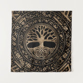 Levensboom - Yggdrasil Runic Pattern Wandkleed (Voorkant)