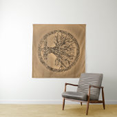 Levensboom - Yggdrasil - Sepia Canvas Wandkleed (In Situ (horizontaal))