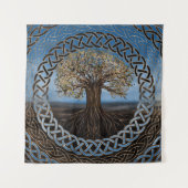 Levensboom - Yggdrasil-tekening Wandkleed (Voorkant)