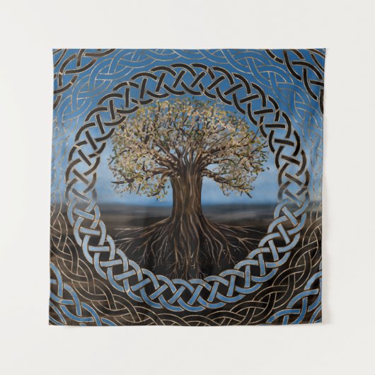 Levensboom - Yggdrasil-tekening Wandkleed (Voorkant)