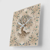 Levensboom - Yggdrasil Vierkante Klok (Hoek)