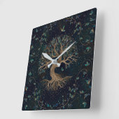 Levensboom - Yggdrasil Vierkante Klok (Hoek)