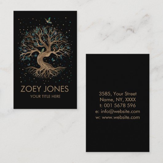 Levensboom - Yggdrasil Visitekaartje (Voorkant / Achterkant)