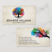 Levensboom - Yggdrasil - Waterverf inkt Visitekaartje (Voorkant / Achterkant)