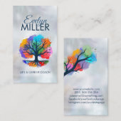 Levensboom - Yggdrasil - Waterverf inkt Visitekaartje (Voorkant / Achterkant)